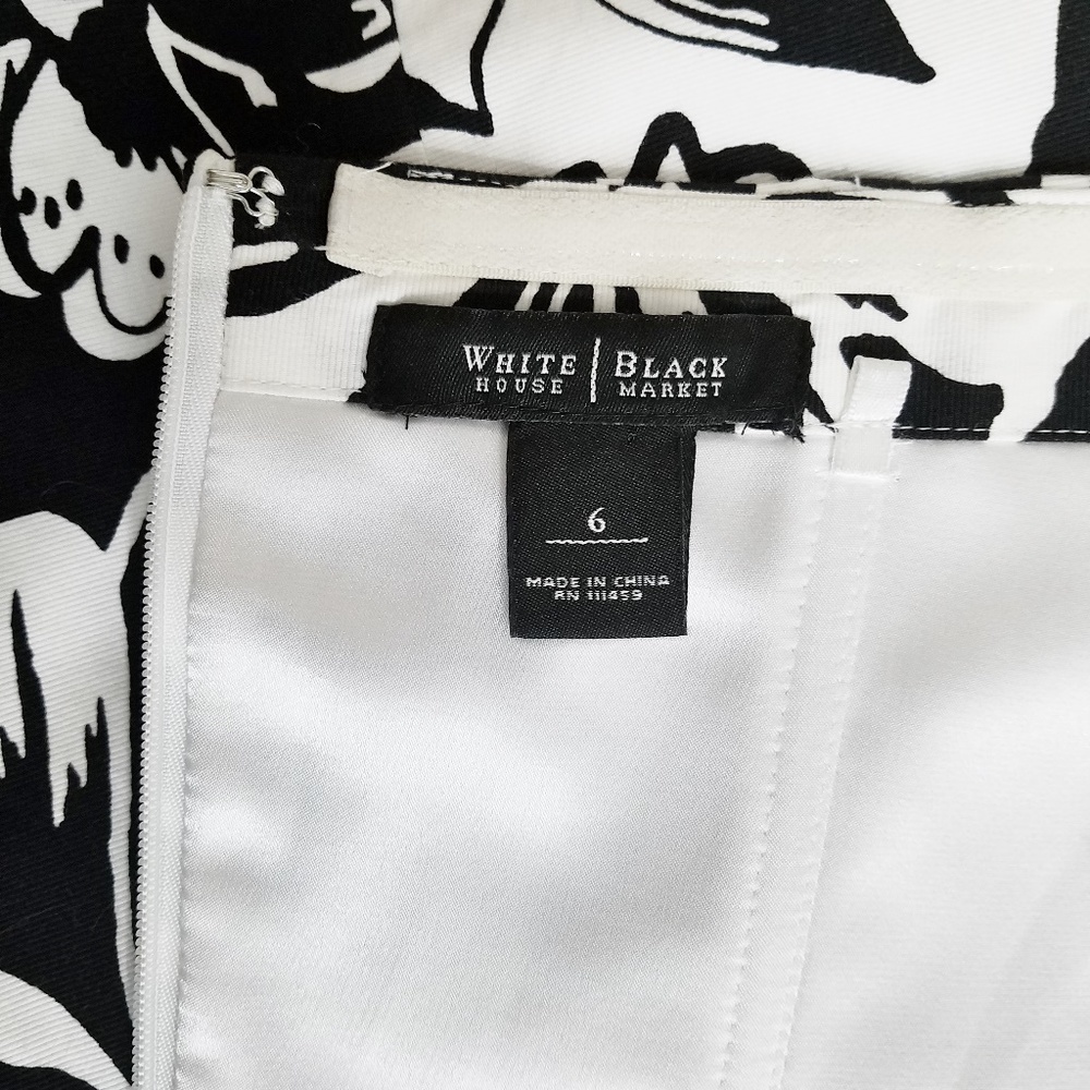 WHBM  Black & White Strapless Cocktail Dress - Picture 8 of 8
